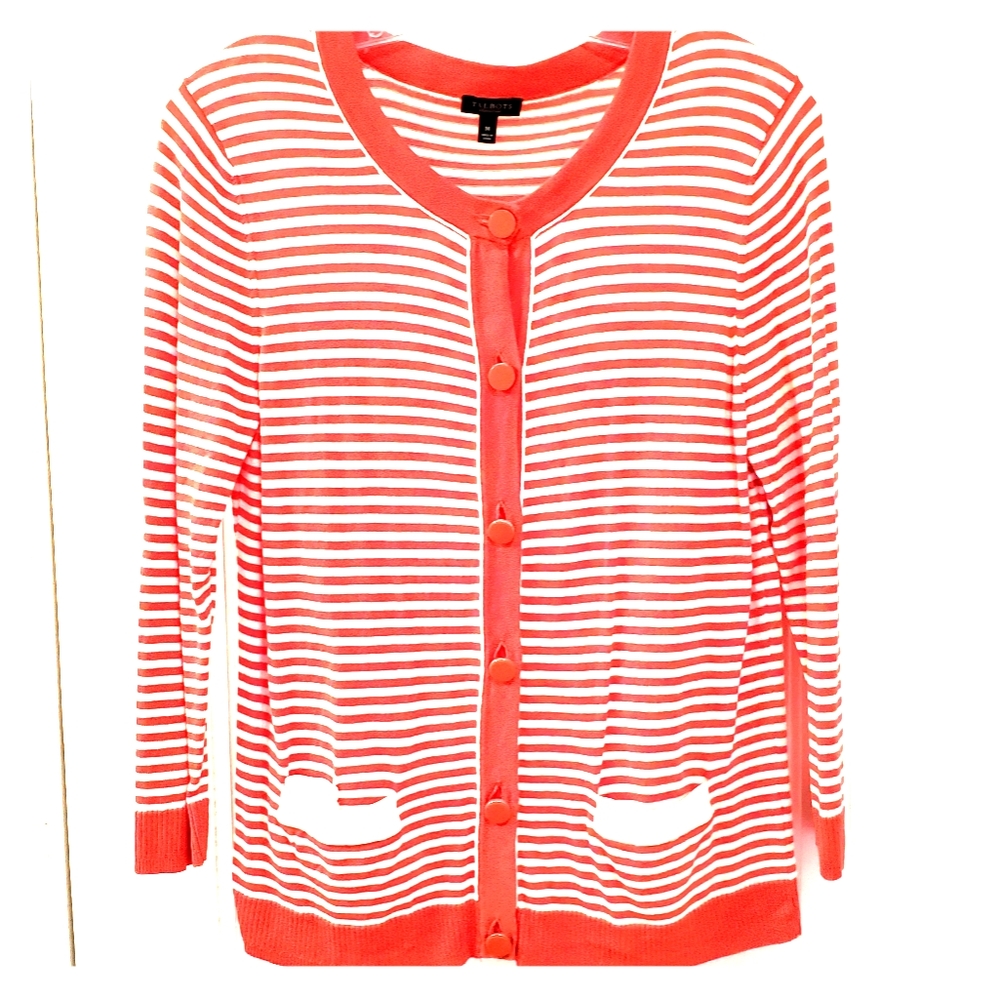 Talbots Striped Cardigan